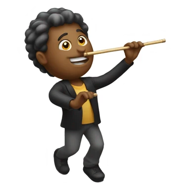 Man with flute twirling on pole sticker