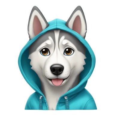 husky dog wearing hoddie sticker
