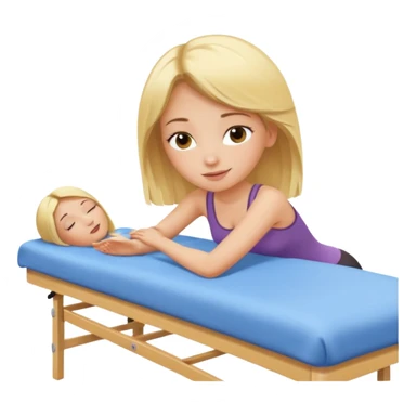 Blonde girl getting a massage on a bed sticker