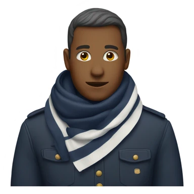 Thrush wearing a Navy blue and white scarf sticker