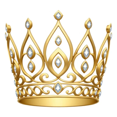 gold tiara with large white diamonds sticker