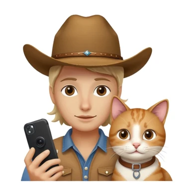 Selfie wearing cowboy cat in Australia  sticker