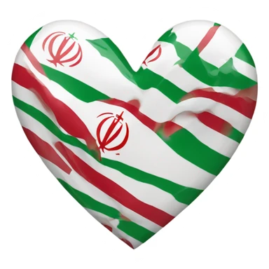 heart with Iranian flag pattern sticker