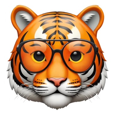 tiger face with dark lens sunglasses, cool expression sticker