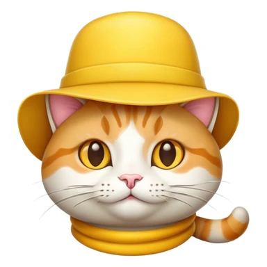 cheese cat wearing a yellow hat sticker