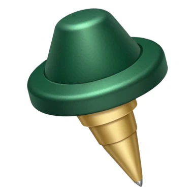 dark green pushpin with light beige tip sticker