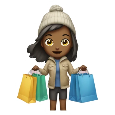 Girl with shopping bags  sticker