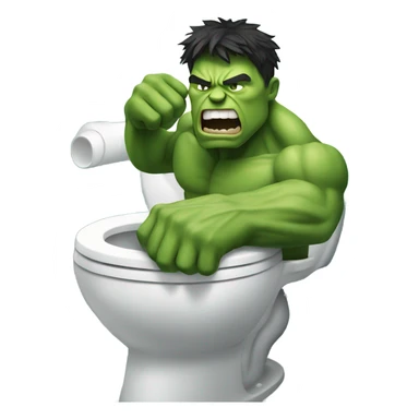 Hulk in toilet sticker