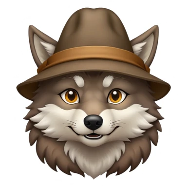 Wolf wearing hat sticker