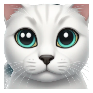 sera white cat sticker