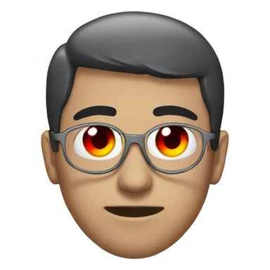 Guy with red eyes and smoke around him sticker