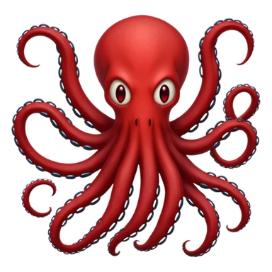 A dark shadow monster with long tentacle-like arms on a red sky background sticker