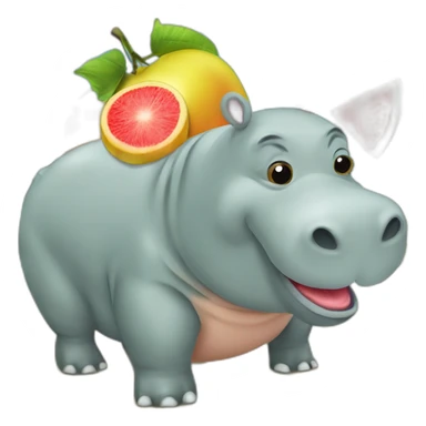 un hippopotame qui mange une pasteque sticker