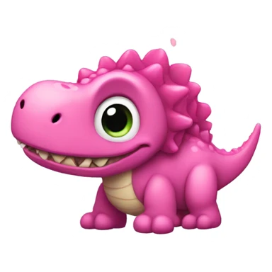 Dino with pink hearts sticker