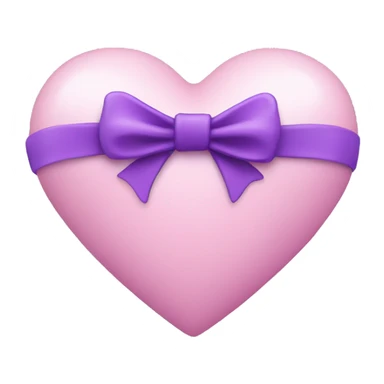 Light pink heart with purple bow sticker