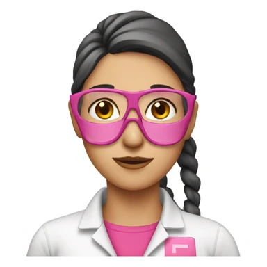 female chemical engineer wearing pink sticker