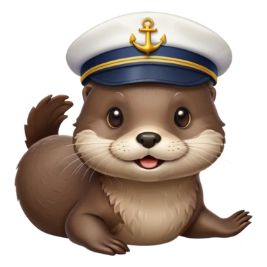 Otter wearing sailor hat sticker