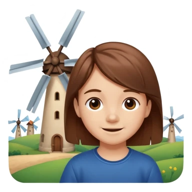 small Kid with Windmills sticker