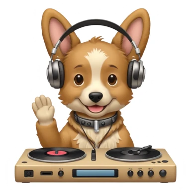 A dog as a dj  sticker