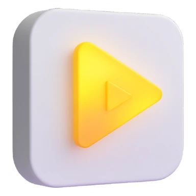 Graphic: 🎥 Play button icon (white) with yellow glow.
Animation: Play button pulses softly.
Background: Transparent.


 sticker