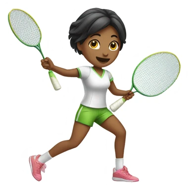 girl playing badminton sticker