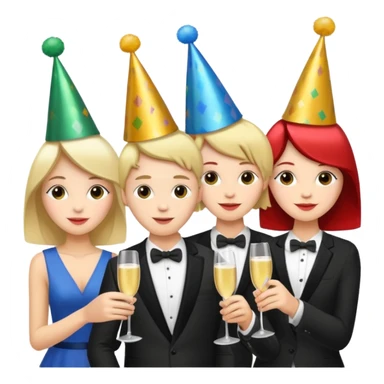 A dense crowd of mostly white adults at an afterwork party sticker