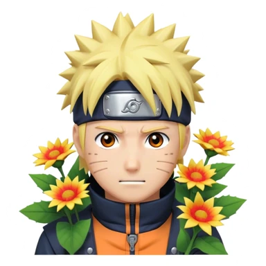 Naruto with flowers  sticker