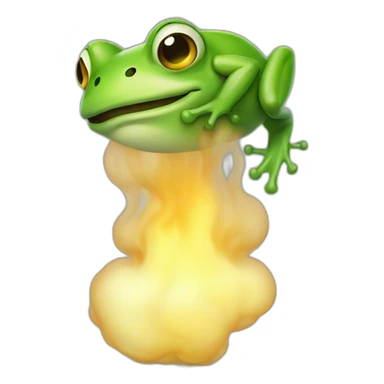 Frog farting with green gas smoke behind sticker