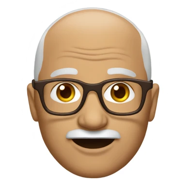 brown older man glasses bald  sticker