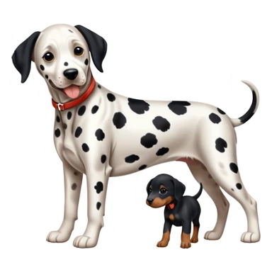 1 Dalmatian adult + 1 dobermann puppy sticker