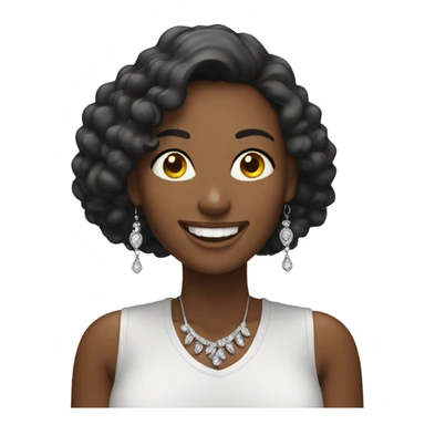 smiling woman with earrings indoors sticker