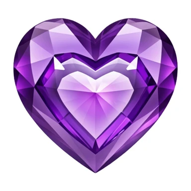 purple heart with a crystal effect sticker