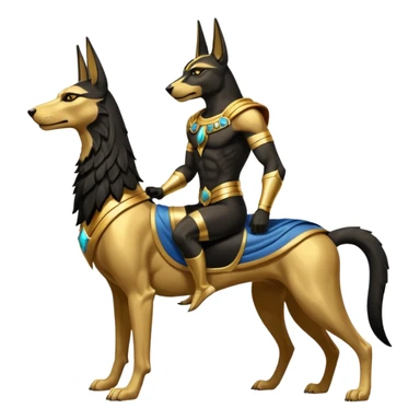 Ancient style saddled superhero avenger four-legged casually adorned anubis canine casually posed  sticker