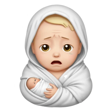 a swaddled baby crying sticker