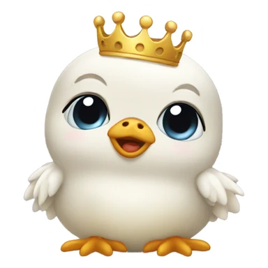Cute animal chick crying with crown sticker