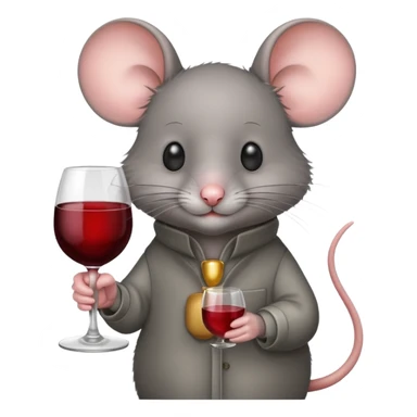 mouse with glass of vine sticker