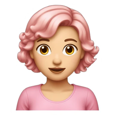 Une jeune femme aux cheveux court rose qui fait de la céramique sticker