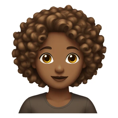 girl brown skin curly hair brown sticker