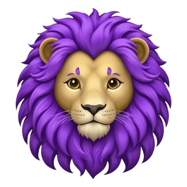 glitter purple and cian lion sticker
