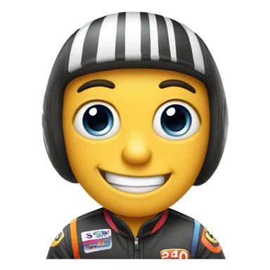 Cartoon race car face sticker