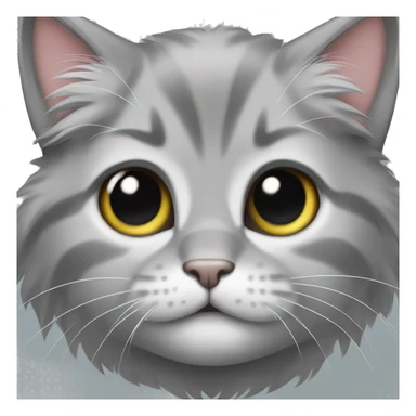 a gray kitten with long hair and short legs sticker