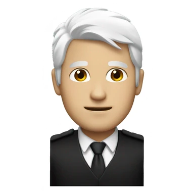 Guy with white hair black and in black costume sticker