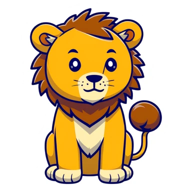 Madagascar lion cartoon character sticker