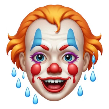 clown crying make up wet sticker