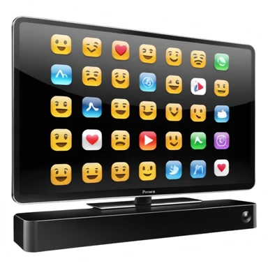 smart 4k big thin screen tv, iPhone emoji style, side view sticker
