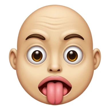 ugly 🥺👀 emoji with tongue out sticker