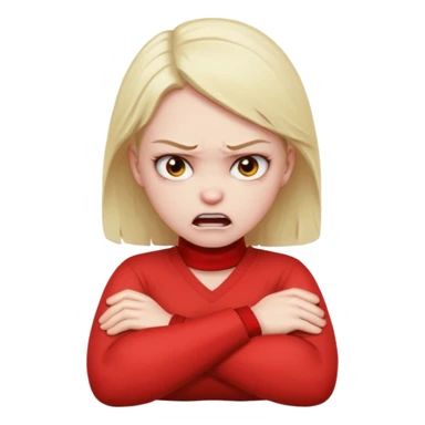 arms crossed holding neck mad girl  sticker