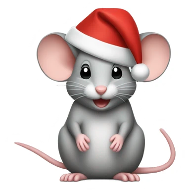 Mouse with santa hat sticker