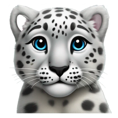 Snow leopard kiss with heart  sticker