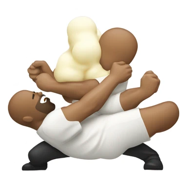 two men wrestling with mayonnaise inbetween sticker